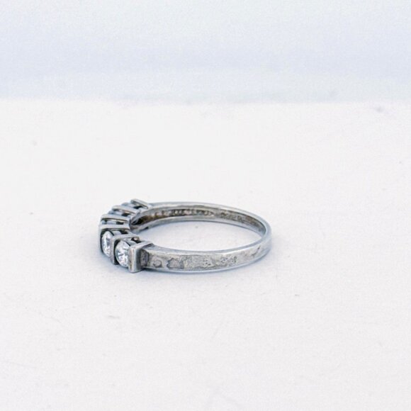 Vintage Sterling Silver 925 CZ Band Ring, Size 9, Elegant Anniversary Wedding Ba - Picture 5 of 11